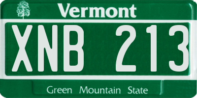 VT license plate XNB213