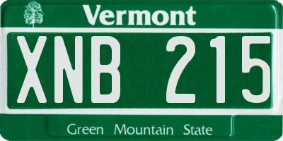 VT license plate XNB215