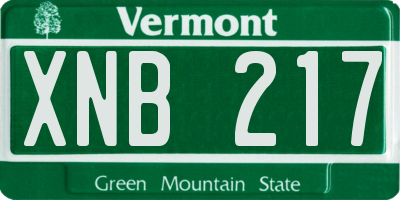 VT license plate XNB217