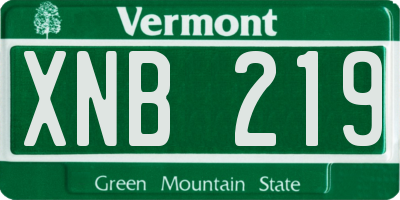 VT license plate XNB219