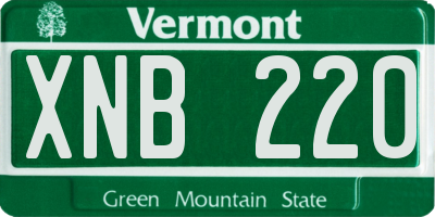 VT license plate XNB220
