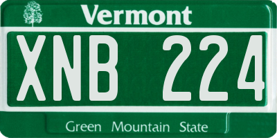 VT license plate XNB224
