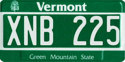 VT license plate XNB225