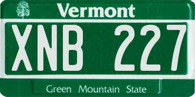 VT license plate XNB227