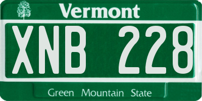 VT license plate XNB228