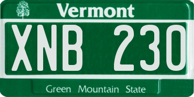 VT license plate XNB230