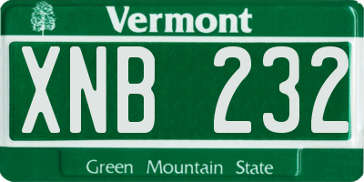 VT license plate XNB232