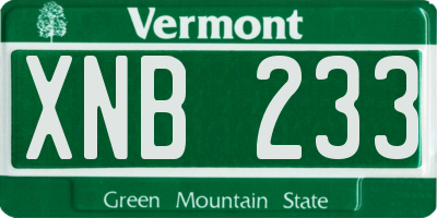 VT license plate XNB233