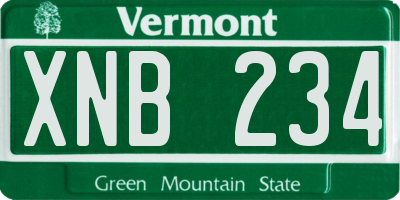 VT license plate XNB234
