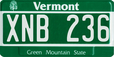 VT license plate XNB236