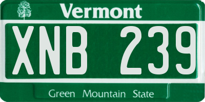 VT license plate XNB239