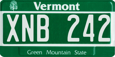 VT license plate XNB242