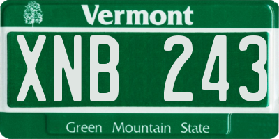VT license plate XNB243