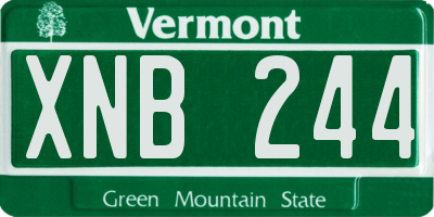 VT license plate XNB244