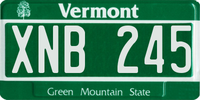 VT license plate XNB245