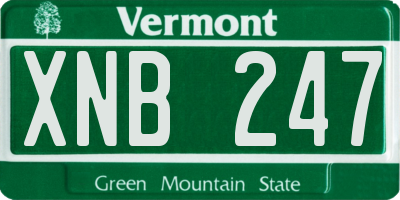 VT license plate XNB247