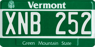 VT license plate XNB252