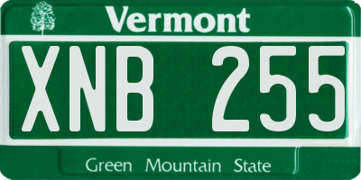 VT license plate XNB255