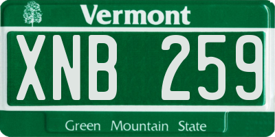 VT license plate XNB259