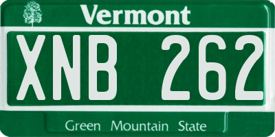 VT license plate XNB262