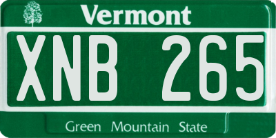 VT license plate XNB265