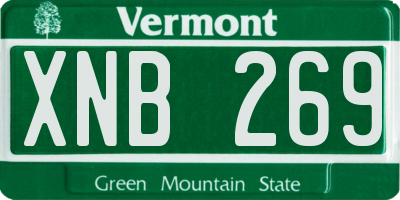 VT license plate XNB269