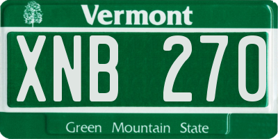 VT license plate XNB270
