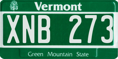 VT license plate XNB273