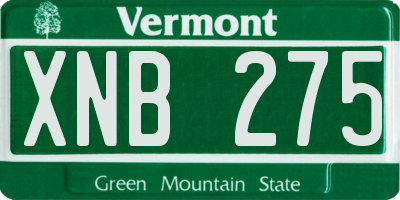 VT license plate XNB275