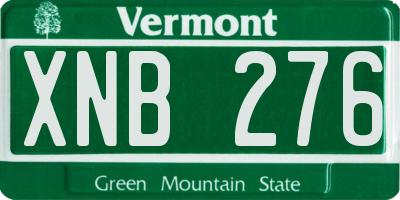 VT license plate XNB276