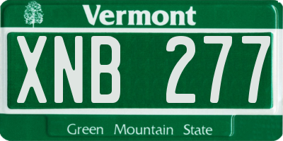 VT license plate XNB277