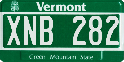 VT license plate XNB282