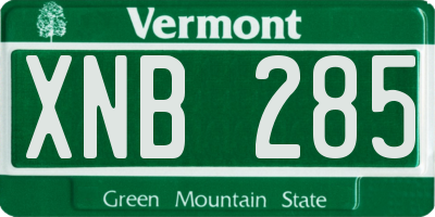 VT license plate XNB285