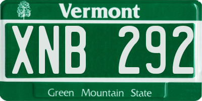 VT license plate XNB292