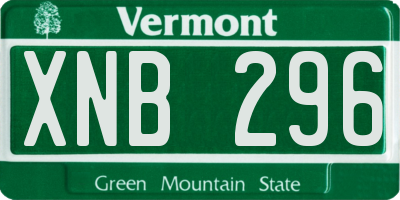 VT license plate XNB296