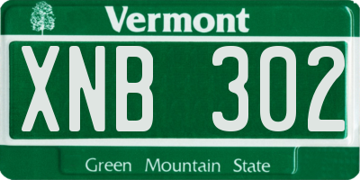 VT license plate XNB302