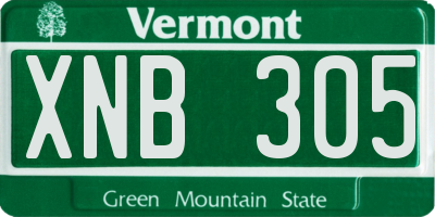 VT license plate XNB305