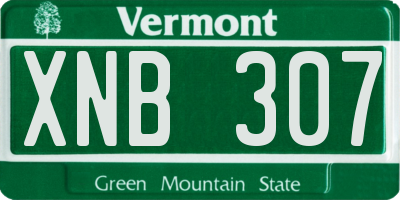 VT license plate XNB307