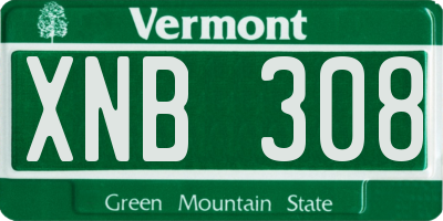VT license plate XNB308
