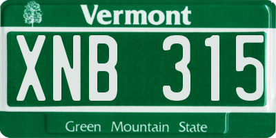 VT license plate XNB315