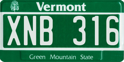 VT license plate XNB316
