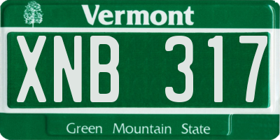 VT license plate XNB317