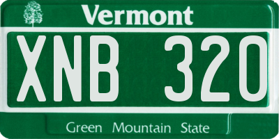 VT license plate XNB320
