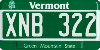 VT license plate XNB322