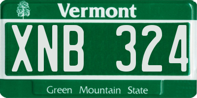 VT license plate XNB324
