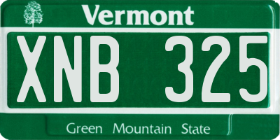 VT license plate XNB325