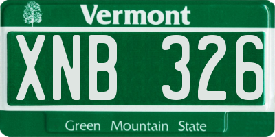 VT license plate XNB326