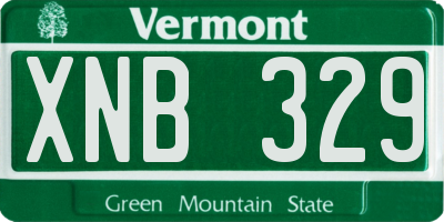 VT license plate XNB329