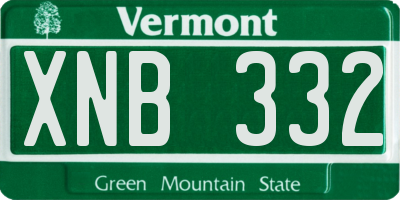 VT license plate XNB332