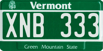 VT license plate XNB333